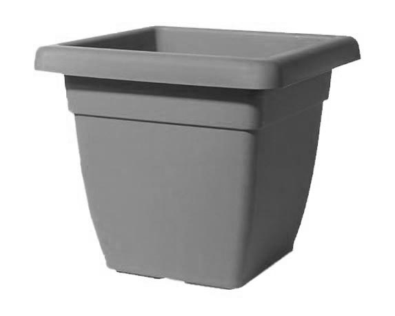 Vaso Quadro Atena Antracite 45cm In Plastica