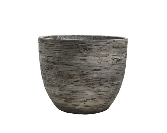 Vaso Tondo Effetto Legno D35 Marrone