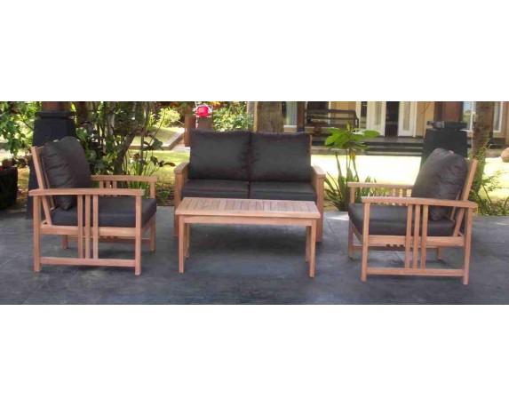 Salotto Da Esterno Swedia Set4 C/c Teak