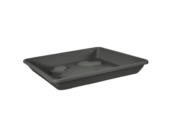 Sottovaso Quadrato Antracite 36cm In Plastica