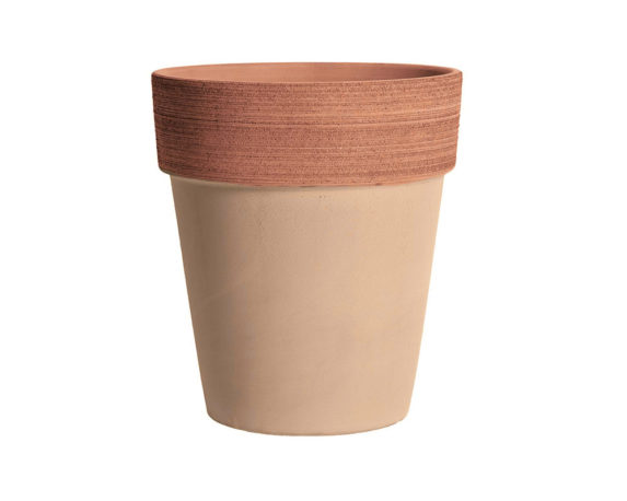 Vaso Alto Graffiato D27cm Terracotta