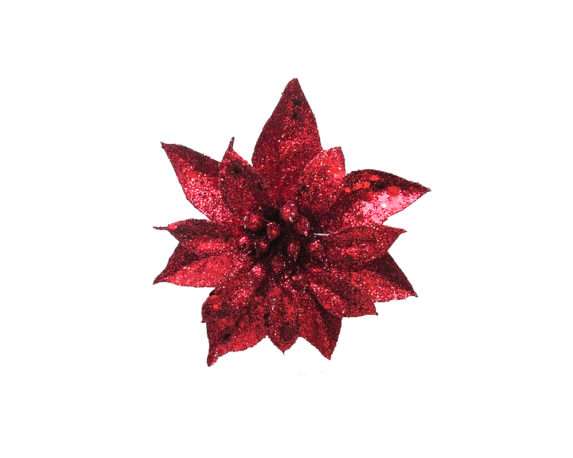 Stella Di Natale Clip Small Glitter Rosso