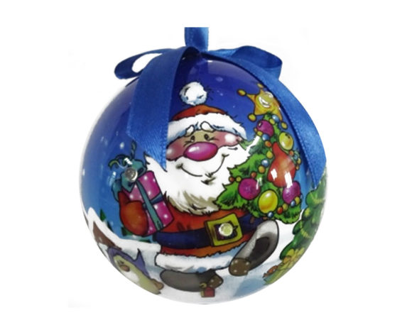 Sfera 80mm Santa Claus C/led