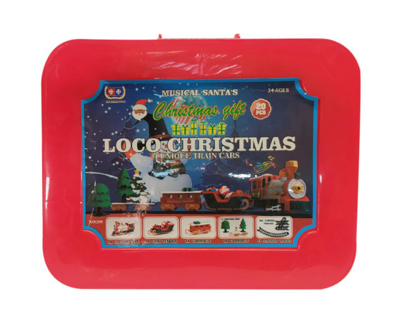 Set 20pz Trenino Natalizio Santa Claus C/musica E Led In Movimento