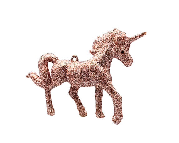 Pendaglio Unicorno H10cm Glitter Rosa