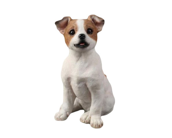 Statuetta Jack Russel Bianco/marrone Polyresina