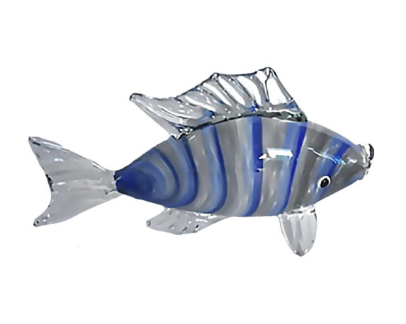 Figura Pesce Blu 31x8x17 In Vetro