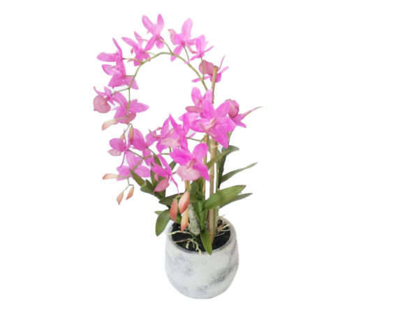 Orchidea Phalaenopsis Artificiale Rosa Beauty In Vaso H53