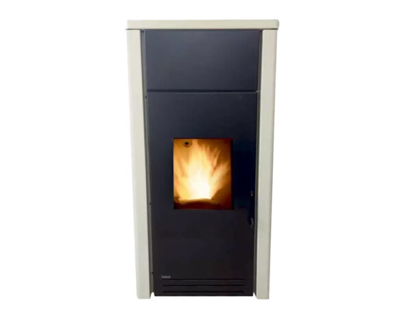 Stufa A Pellet Horus Aqua 9kW Avorio In Acciaio E Vetro