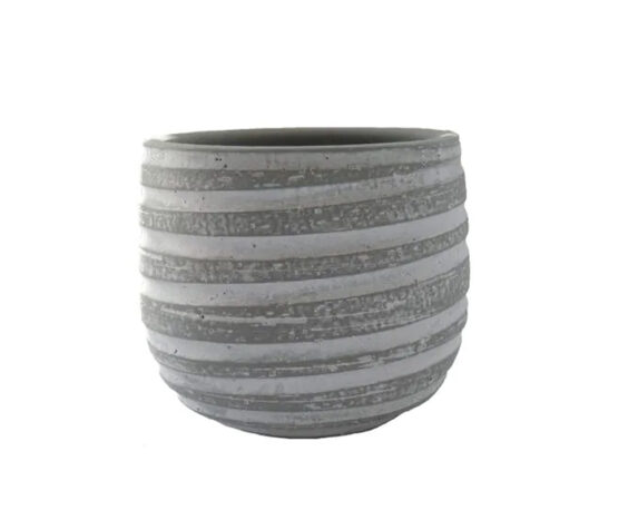 Cachepot Alba D18 Grigio Chiaro In Ceramica
