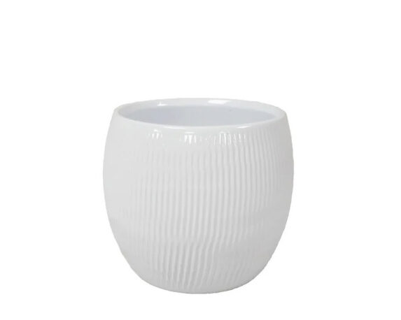 Cachepot Plissee Ø12 Cm Bianco