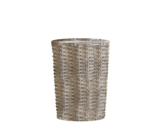 Pilone Rotondo Effetto Rattan D27x40cm In Cemento