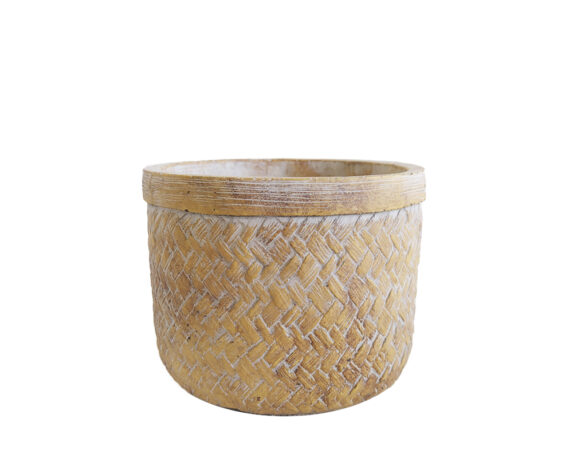 Vaso Rotondo Ø19 Cm Effetto Bamboo Imbrunito