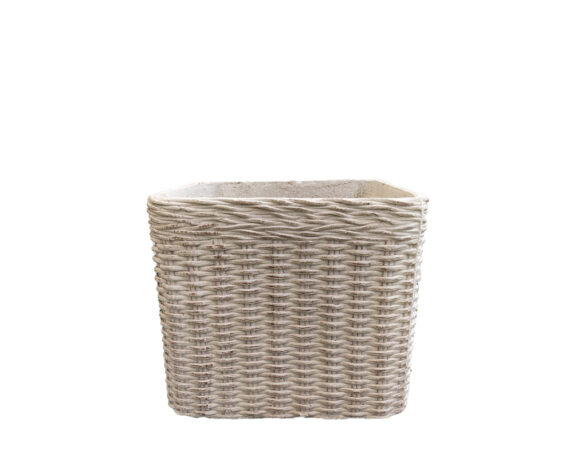 Vaso Quadrato Small Effetto Rattan