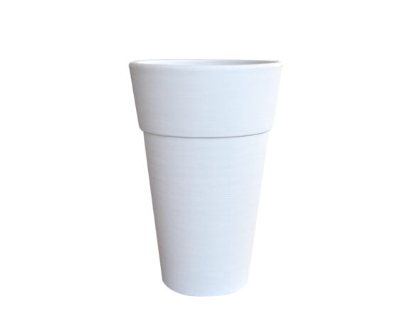 Vaso Chieti Conico C/banda Ø30 Cm Bianco Perla