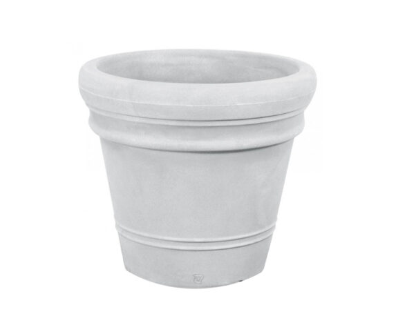 Vaso Liscio Doppio Bordo Bianco D75cm In Resina