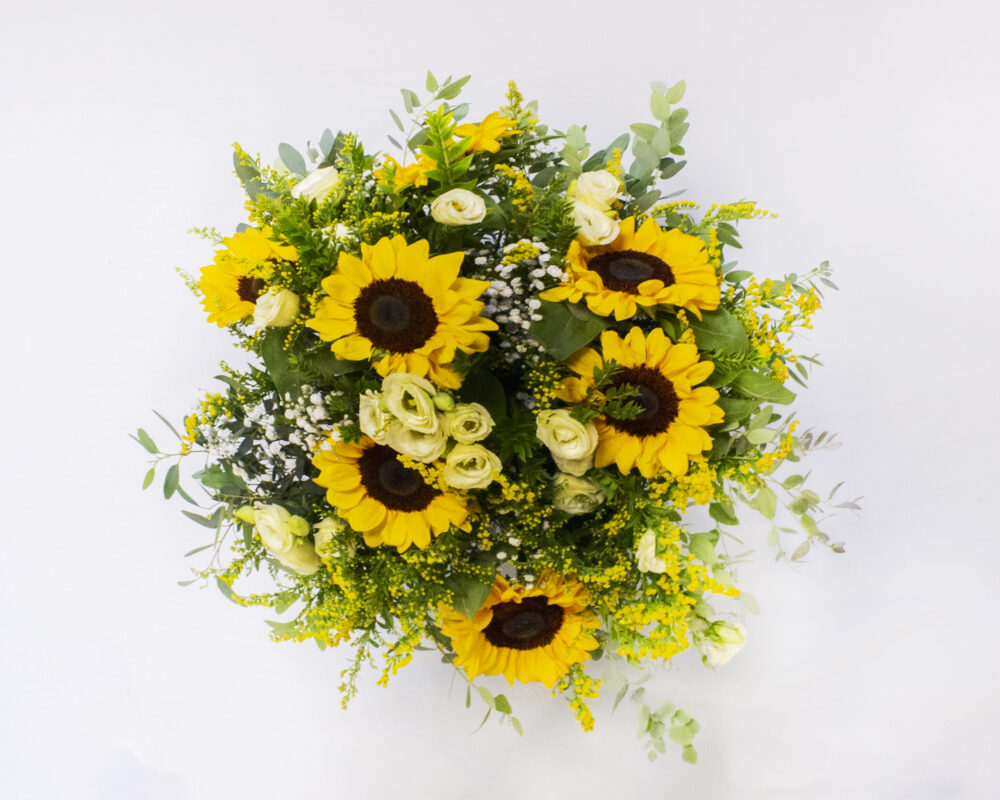 bouquet giallo girasoli lisianthus gipsofila floralgarden 3