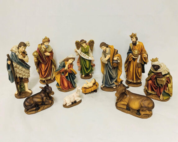 Set 11 Pz Statue Del Presepe Con Pastore E Re Magi