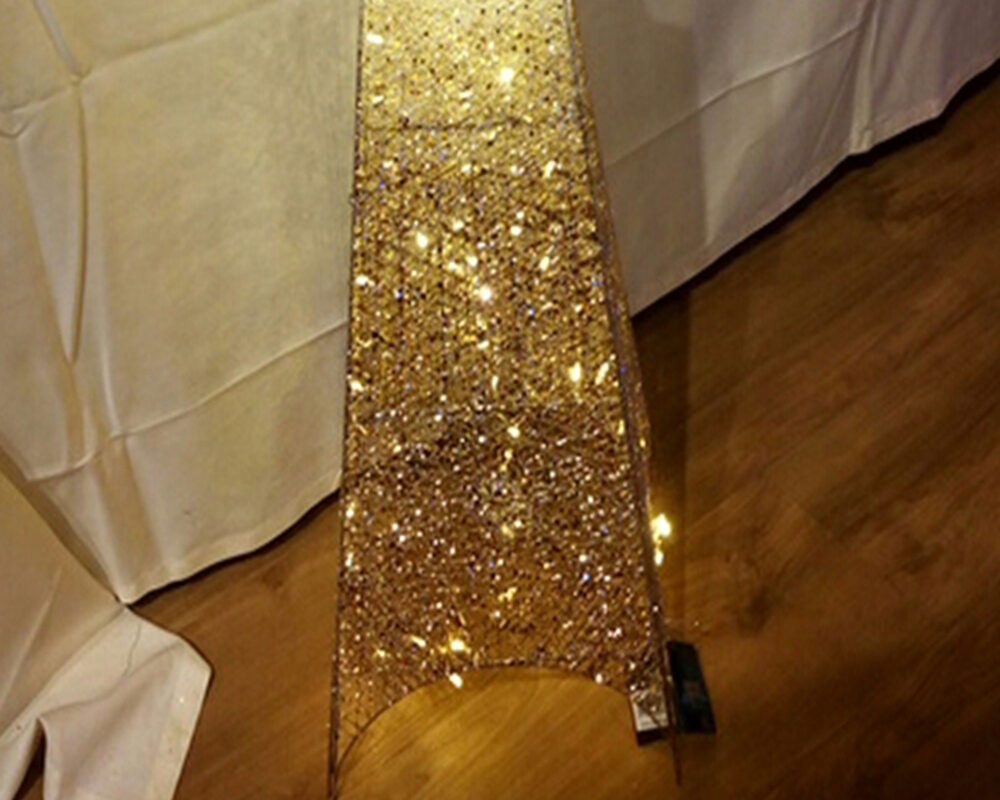 CONO FILO GLITTER 29X29XH120CM ORO LED 72548086 1