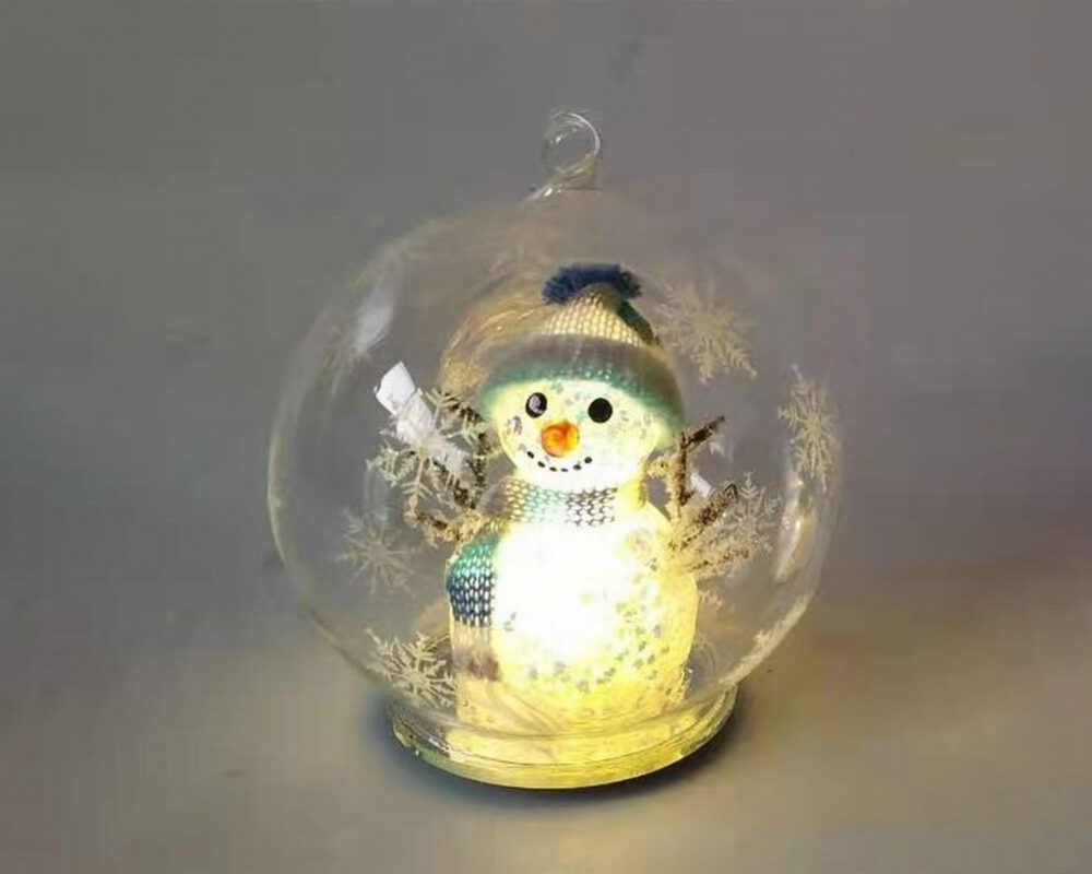 DECO SFERA D10CM SNOWMAN AZZURRO CLED 72529003 1