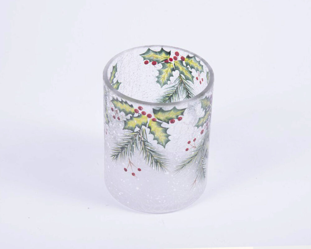 P TEALIGHT D10X12.5CM AGRIFOGLIO CRACKLE 72529126