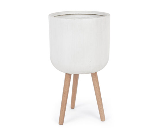 Porta Vaso Modern Tondo Treppiede Bianco Medium – Bizzotto