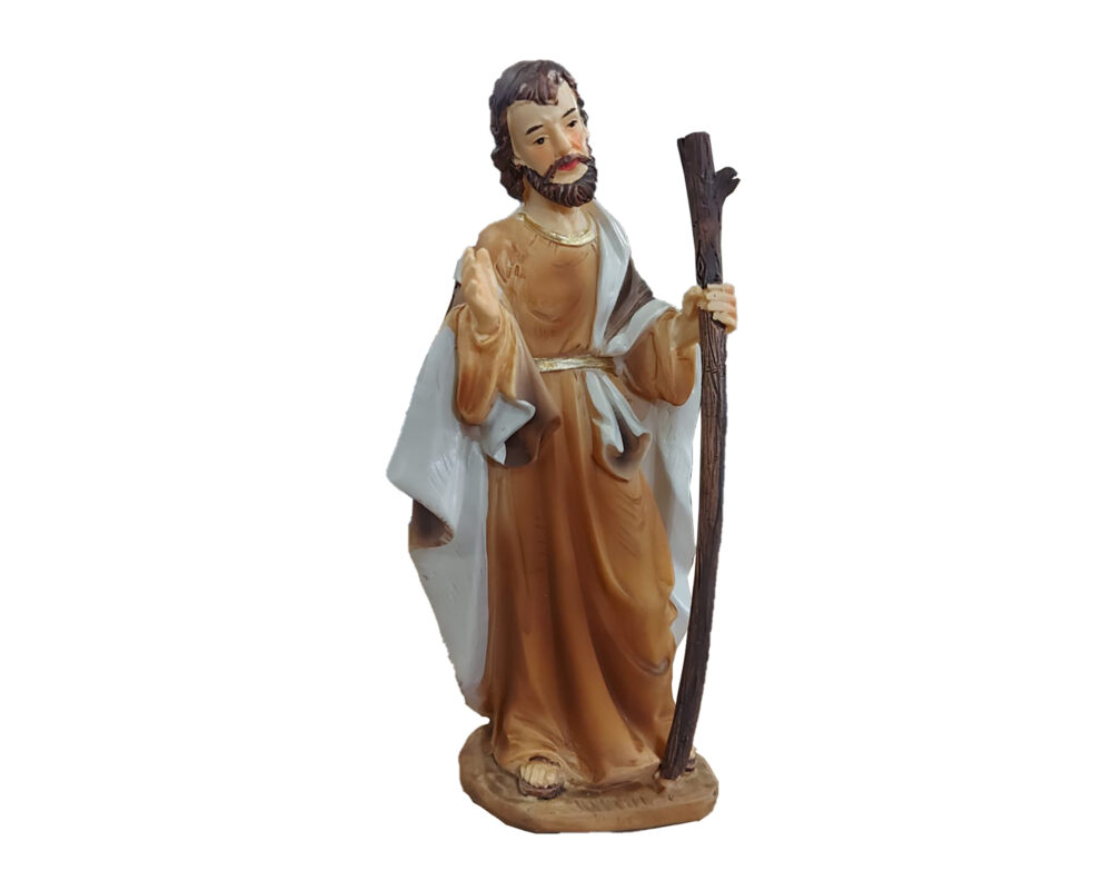 Statua del presepe Giuseppe con bastone