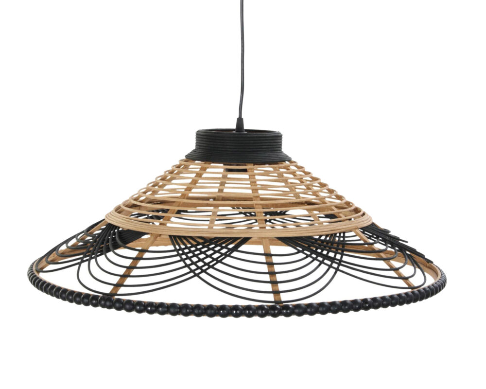 LAMPADARIO SOFFITTO RATTAN BICOLORE 62X62X22 LD 189101