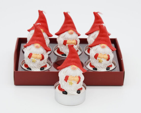 Set 6 Pz Candele Babbo Natale