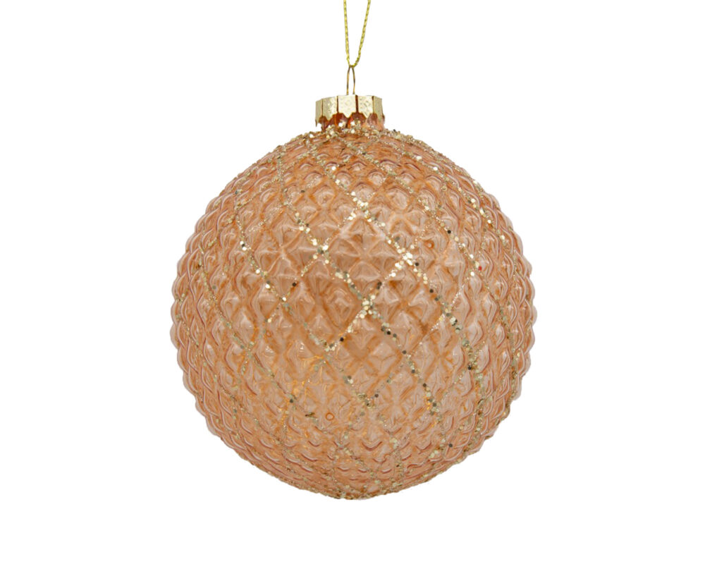 SFERA 100MM DECO ROMBI AMBRA TRASP 72546423