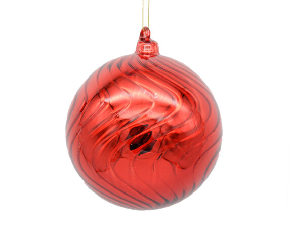 Decorazioni Da Appendere Sfera Di Natale Wave Rossa