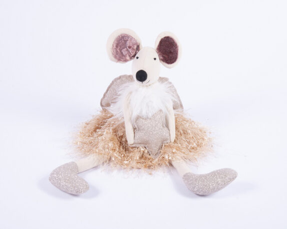 Decorazione Natalizia Topolina Di Peluche Rosa Con Gonna