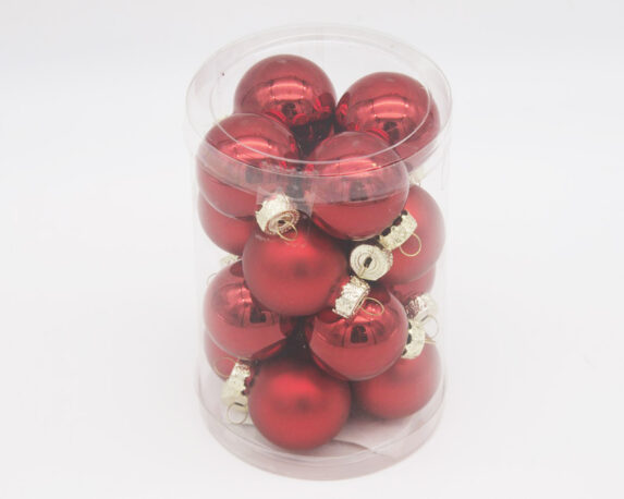 Box 16 Pz Sfere Di Natale Di Colore Rosso