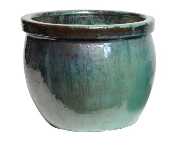 Cachepot Glazed Delta Rim Celadon Large