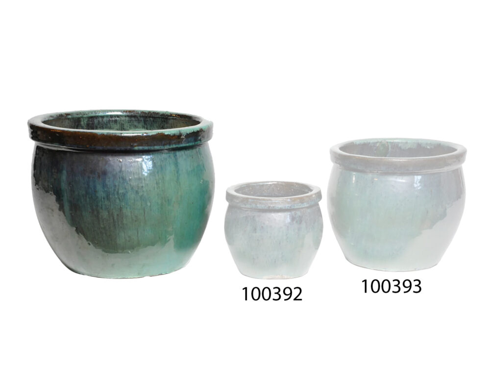 Cachepot Glazed Delta Rim Celadon Large - immagine 2