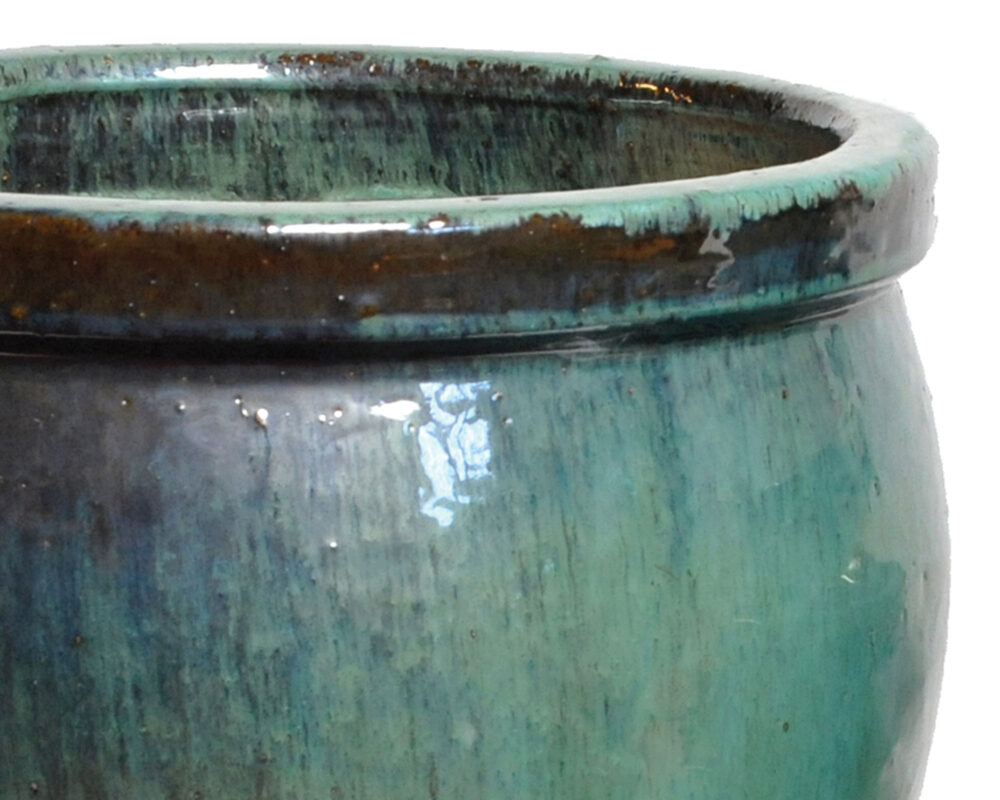 Cachepot Glazed Delta Rim Celadon Large - immagine 3