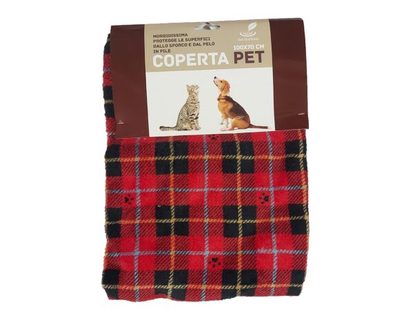 Coperta Coral Fleece Tartan Rosso