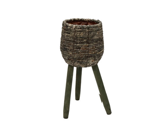 Cesta Con Base Loftier Cauldron Mottled Verde Small