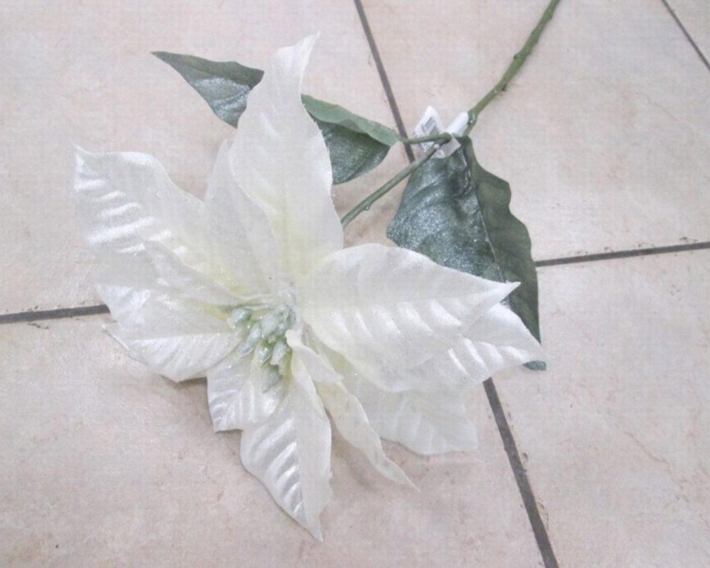 POINSETTIA 66CM GLITTER BIANCO 72512680