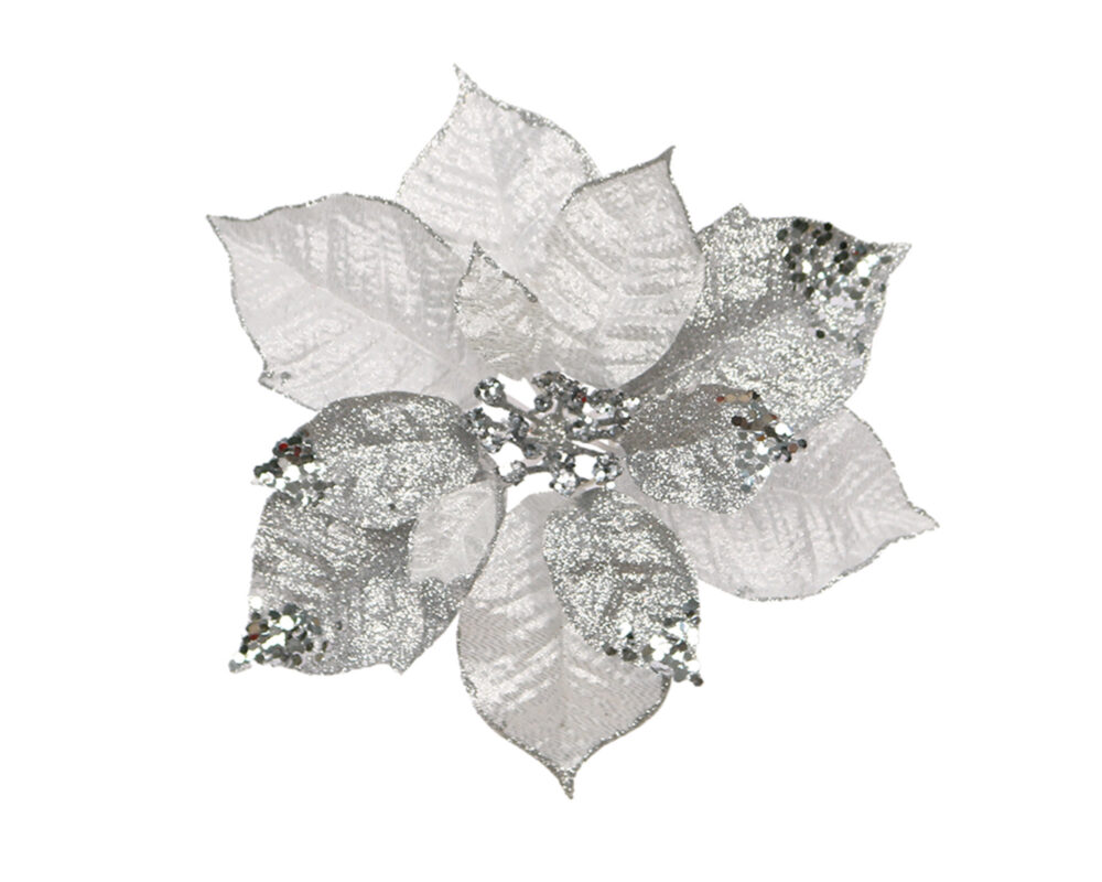 POINSETTIA C CLIP D23CM ARGENTO 72535784