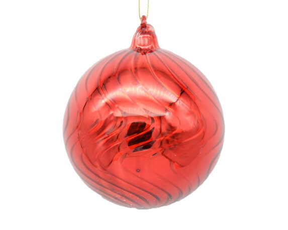 Decorazioni Da Appendere Sfera Di Natale Wave Rossa