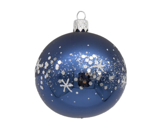 Decorazioni Da Appendere Sfera Di Natale Blu E Argento