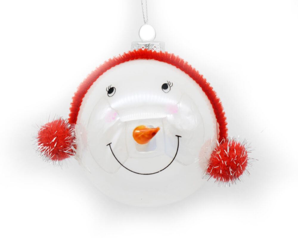 SFERA 80MM SNOWMAN BIANCO ROSSO 72537434