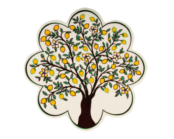 Sottopentola Con Albero Di Limoni In Ceramica