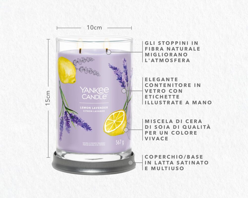 Candela Tumbler Grande Lemon Lavender - Yankee Candle - immagine 4