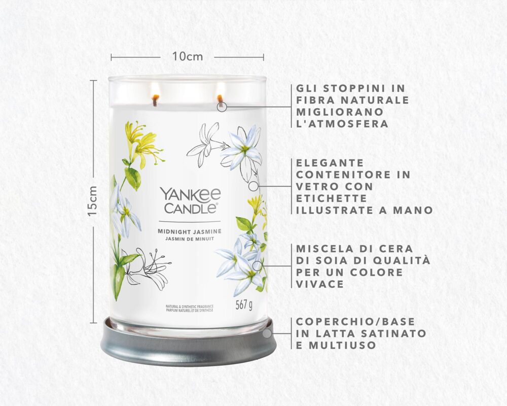 Candela Tumbler Grande Midnight Jasmine - Yankee Candle - immagine 4