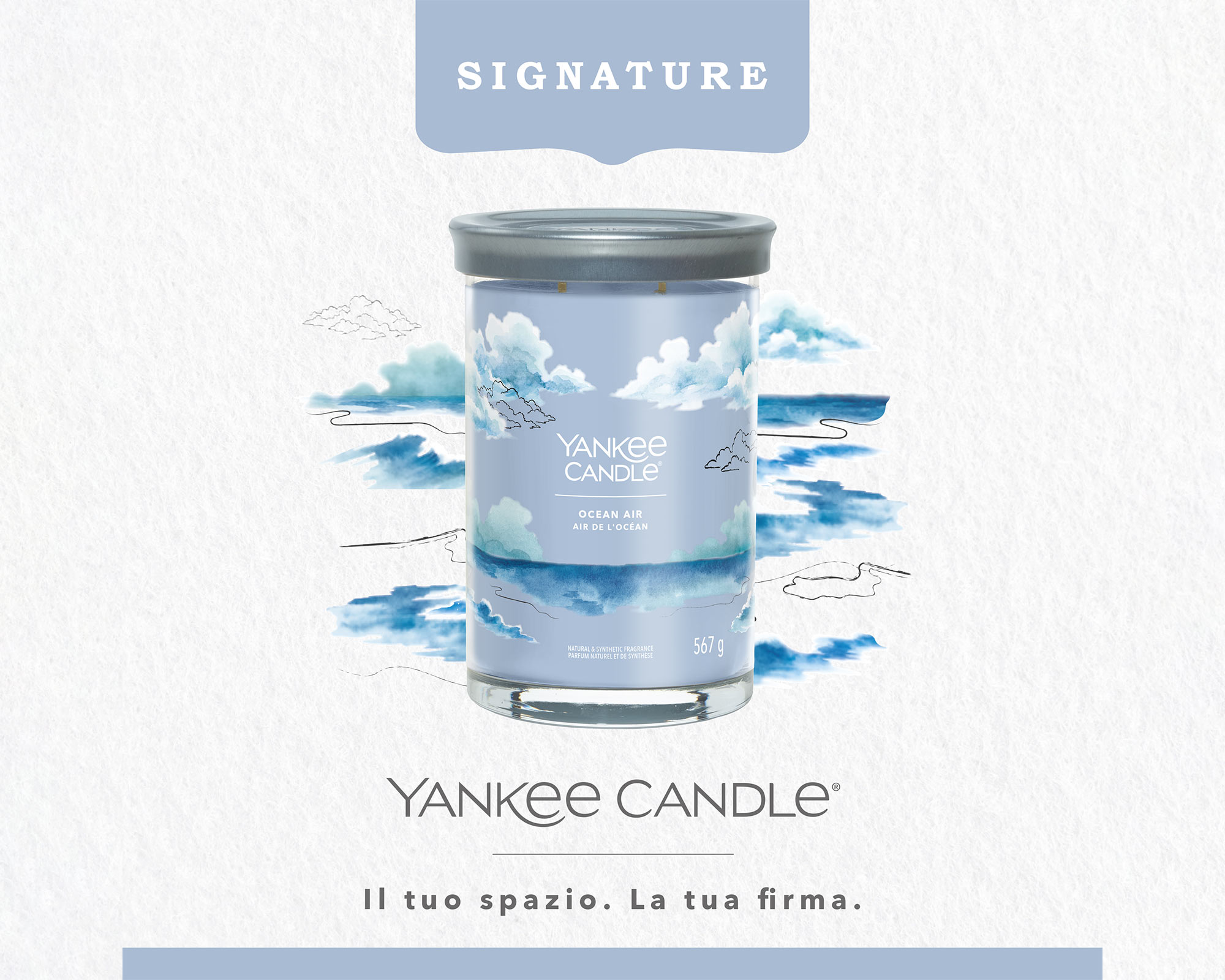 Yankee Candle Ocean Air Signature Giara Media: profumo di mare