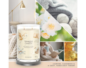 yankee candle candela profumata grande soft wool amber