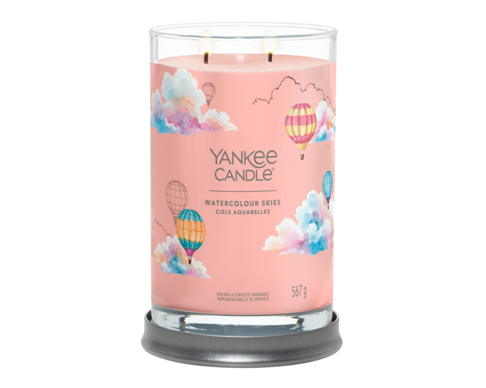 Candela Tumbler Grande Watercolour Skies - Yankee Candle - immagine 2