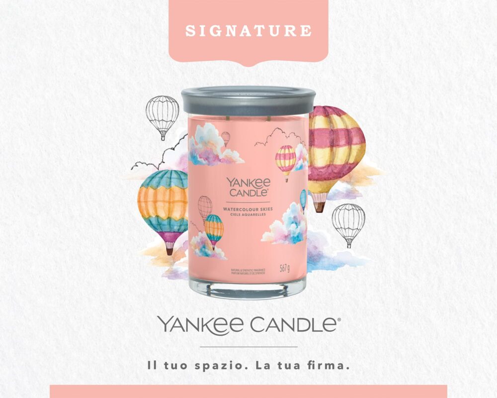 Candela Tumbler Grande Watercolour Skies - Yankee Candle - immagine 3